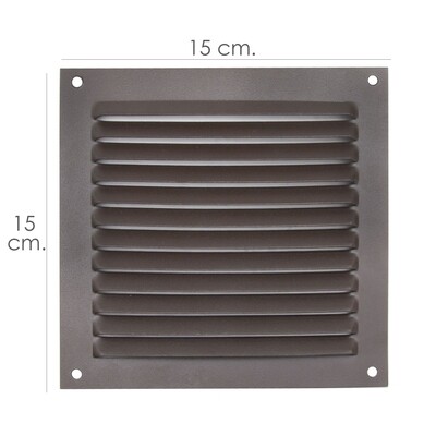 Rejilla Ventilaci�n Atornillar 15x15 cm. Aluminio Color Marr�n