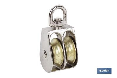 POLEA DOBLE GIRATORIA NIQUELADA (�40MM) "venta unitaria"