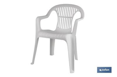 SILLA BLANCA MONOBLOC RESPALDO BAJO "venta unitaria"