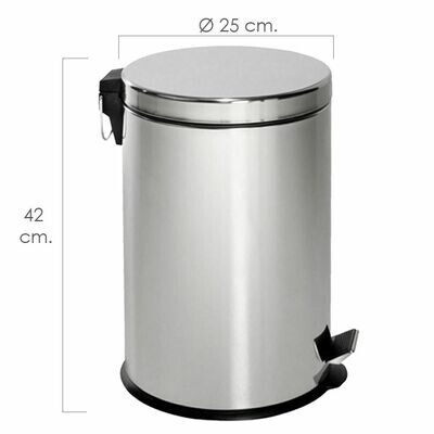 Papelera Maurer  Inoxidable 12 Litros � 25 x 42 cm.