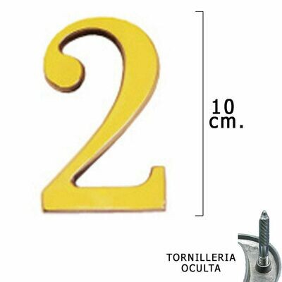Numero Lat�n "2" 10 cm. con Tornilleria Oculta (Blister 1 Pieza)