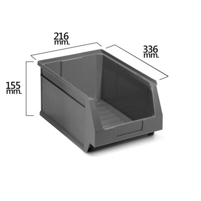 Gaveta Apilable Almacenamiento Gris N�54 336x216x155 mm. (6/6)