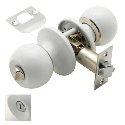 Pomo Puerta Wolfpack Con Condena Blanco Para Ba�o