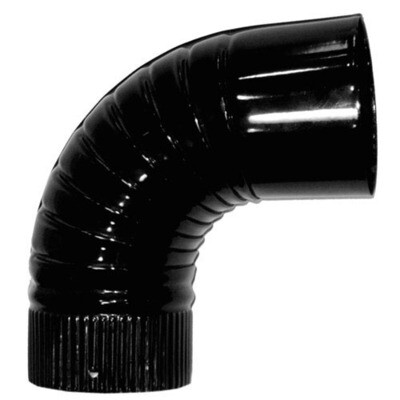 Codo Estufa Color Negro Vitrificado de 120 mm. 90�.