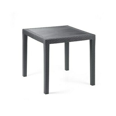 Mesa Resina Ratan Antracita King 80x80 cm.