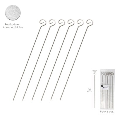 Pinchitos Acero inoxidable Peque�os 30 cm. (Bolsa 6 Unidades) Saturnia