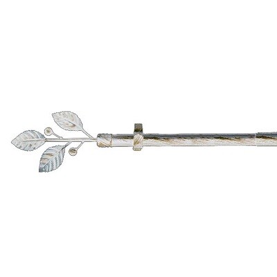 Barra Cortina Extensible Metal � 19 mm. Extensible 1,1 / 2,0 Metros Marfil Oro Laurel Sin Anilla