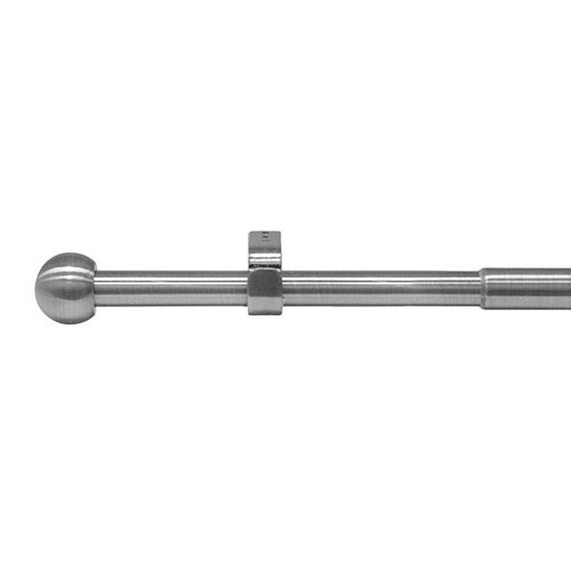 Barra Cortina Extensible Metal � 19 mm. Extensible 2,0 / 3,8 Metros Niquel Mate Esfera Sin anillas