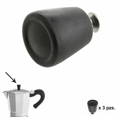 Pomo Cafetera Aluminio Inducci�n 6 / 9 / 12 Tazas (3 piezas)