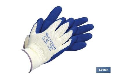 BL�STER DE GUANTE DE L�TEX RUGOSO AZUL TALLA 8 VENTA UNITARIA