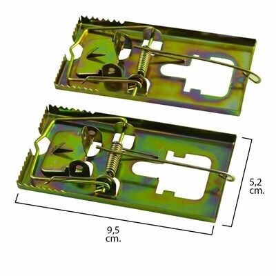 Trampa ratones met�lica galvanizada 9.5 x 5.2 cm. (Bolsa 2 unidades)