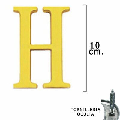 Letra Lat�n "H" 10 cm. con Tornilleria Oculta (Blister 1 Pieza)