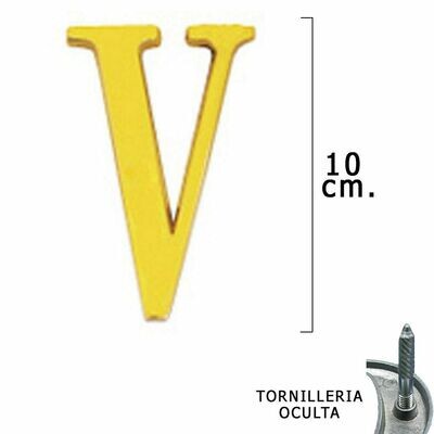 Letra Lat�n "V" 10 cm. con Tornilleria Oculta (Blister 1 Pieza)