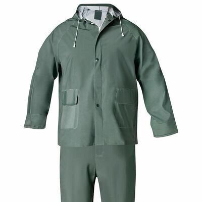 Traje de Agua Impermeable Verde Pvc         Talla 7-L