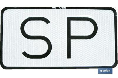 PLACA SP V-9 SERVICIO P�BLICO 15X75 CM