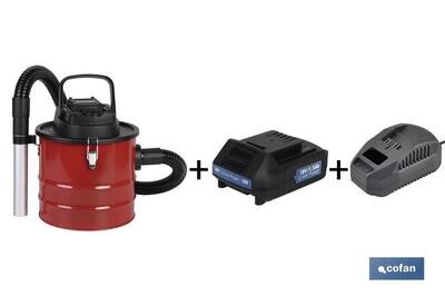 PACK DE ASPIRADOR DE CENIZAS, BATERIA 1.5AH Y CARGADOR