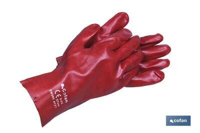 GUANTE PVC ESTANCO ROJO DE 35 Cms.
