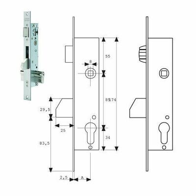 Cerradura Tesa 2216/20/3ai