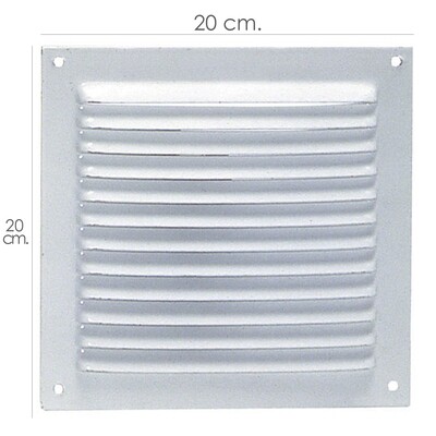 Rejilla Ventilaci�n Atornillar  20x20 cm. Blanca Lacada
