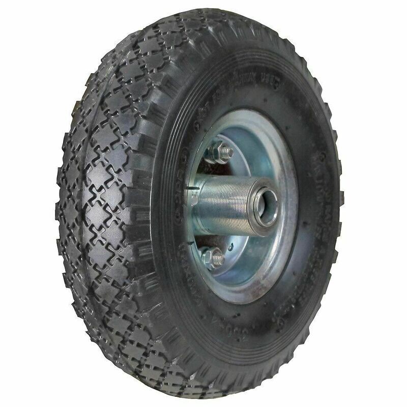 Rueda Carretilla Sacos Neum�tica Llanta Galvanizada Eje Descentrado � 20 mm.