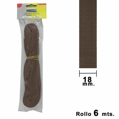 Cinta Persiana Wolfpack Marron 18 mm. Rollo 6 Metros