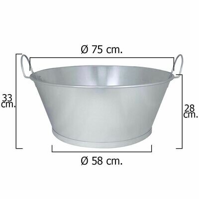 Barre�o Galvanizado Ba�o  30"  75x28 cm. 70 Litros