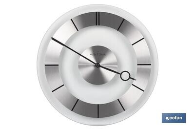 RELOJ DE PARED �31CM CRISTAL/ALUM MODELO LECCO