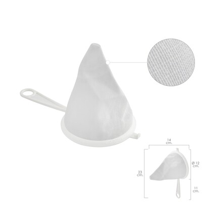 Colador Tela Franela Armaz�n de Plastico � 12 cm.