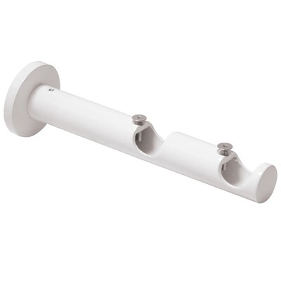 Soporte Zirconio Doble Para Barras � 20 mm. Acabado Blanco