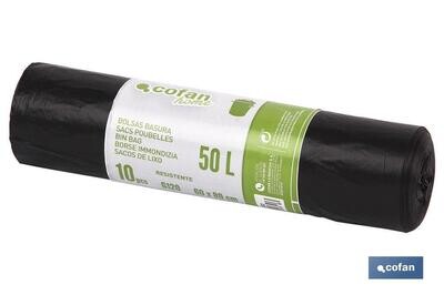 BOLSAS DE PL�STICO 60x80 GALGA 120 50 L COLOR NEGRO 10 UDS.