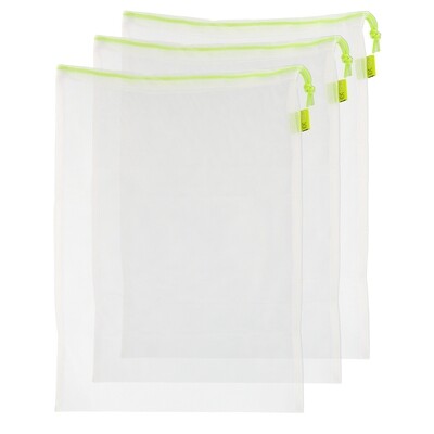 Bolsas De Compra Reutilizables De Malla 3 Unidades de 30x35 cm. Para Frutas,Verduras,Vergetales, etc.