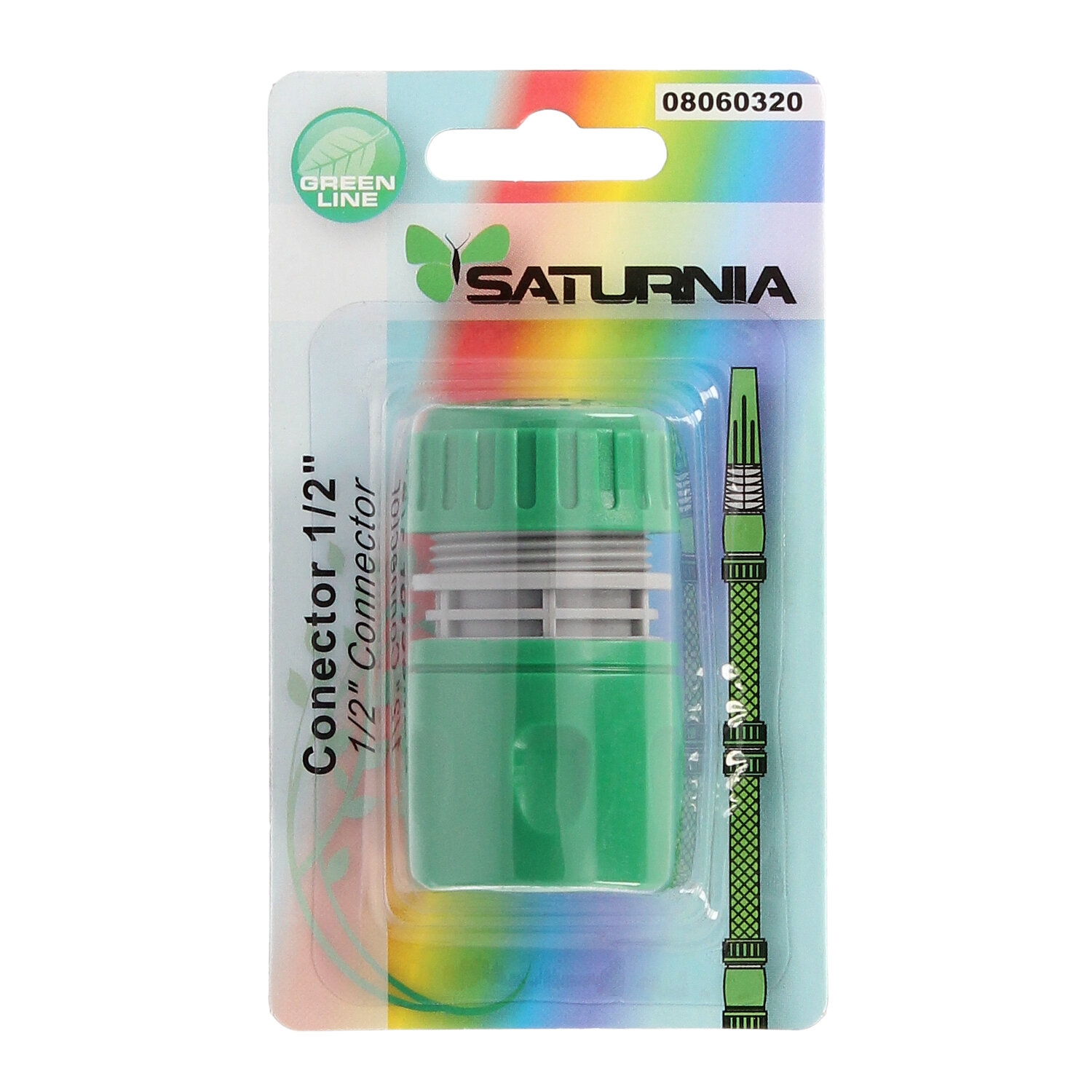 Conector Manguera Plastico 1/2 Blister