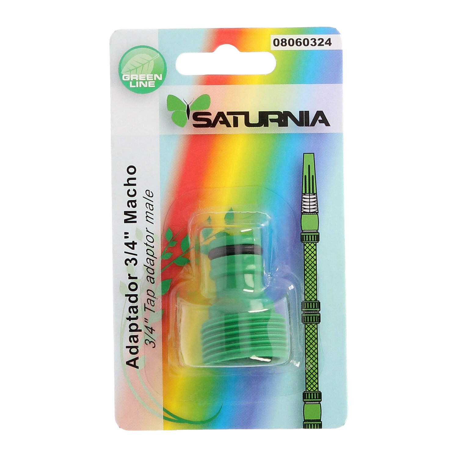 Adaptador Manguera Plastico 3/4 Macho Blister