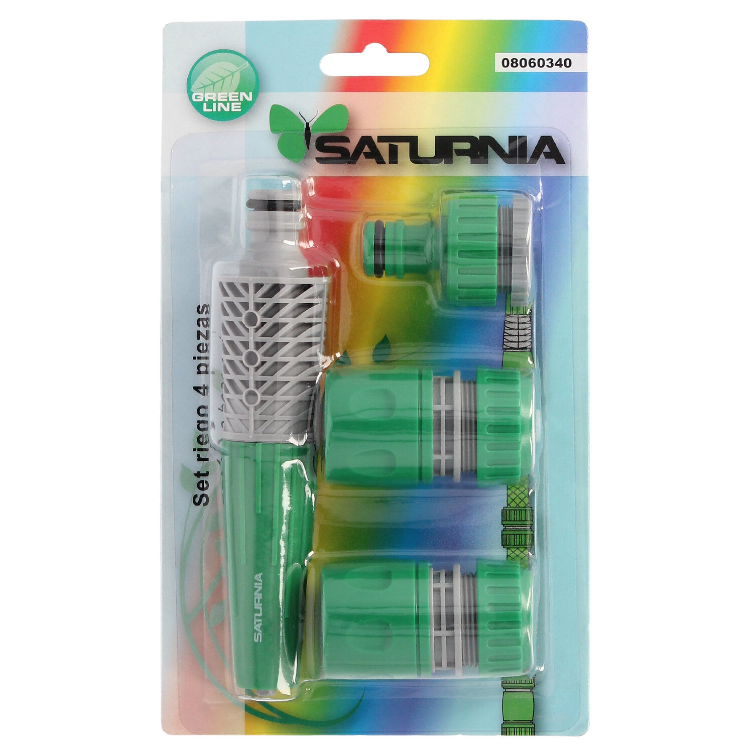 Set Riego Plastico4 Piezas Saturnia