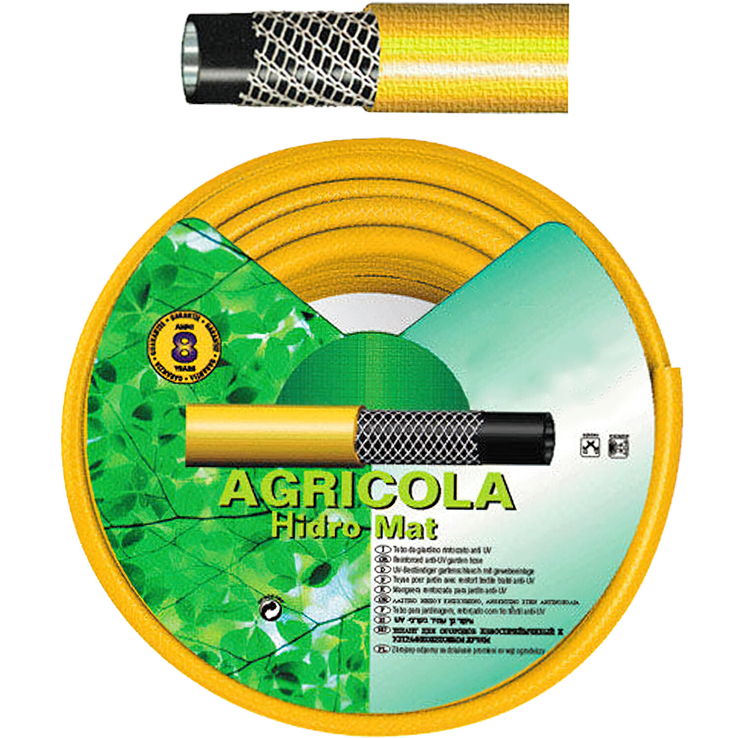 Manguera Amarilla Hidro Mat 15 mm. - 5/8"   Rollo 50 Metros