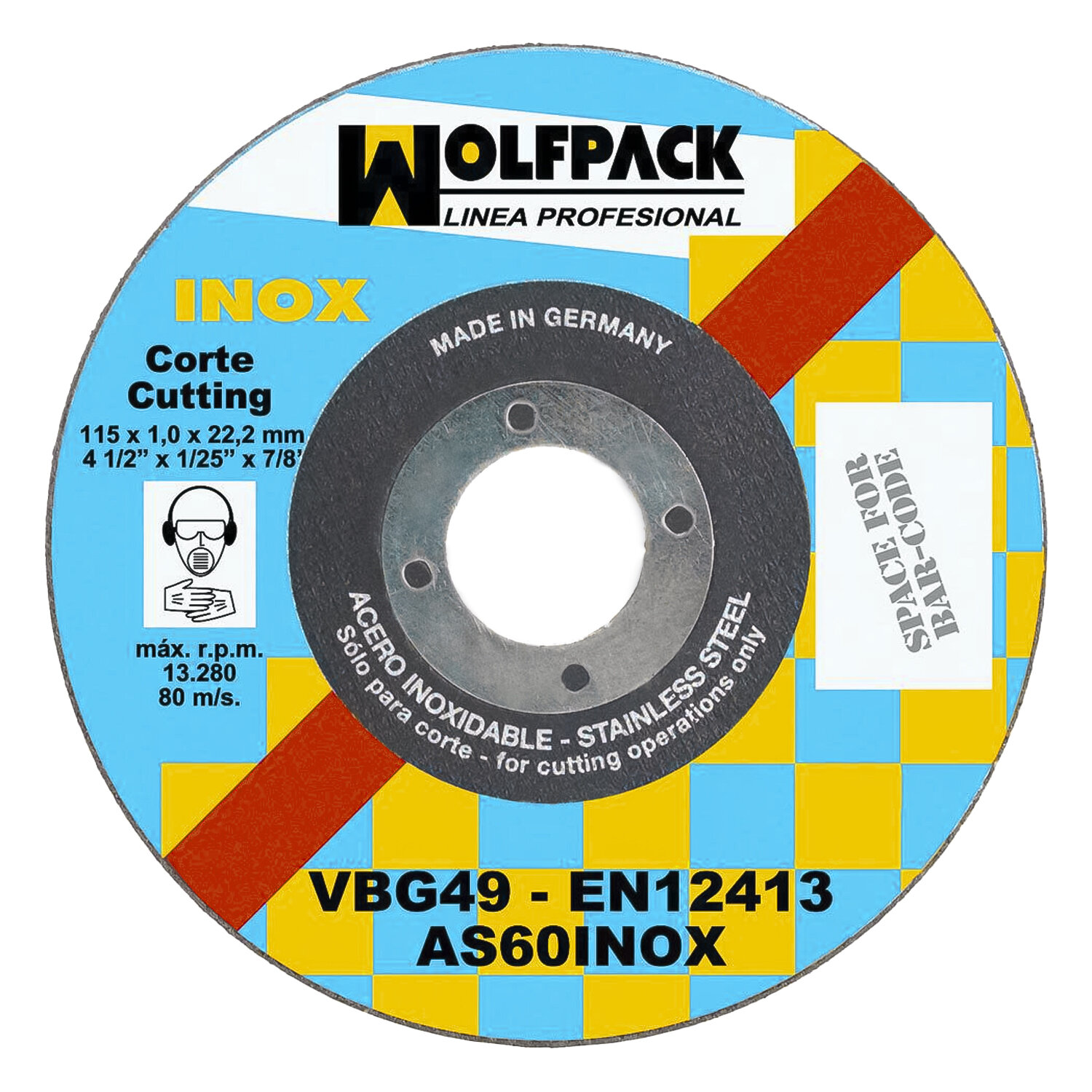 Disco Corte Abrasivo Inoxidable 115x1,0x22,2 mm.