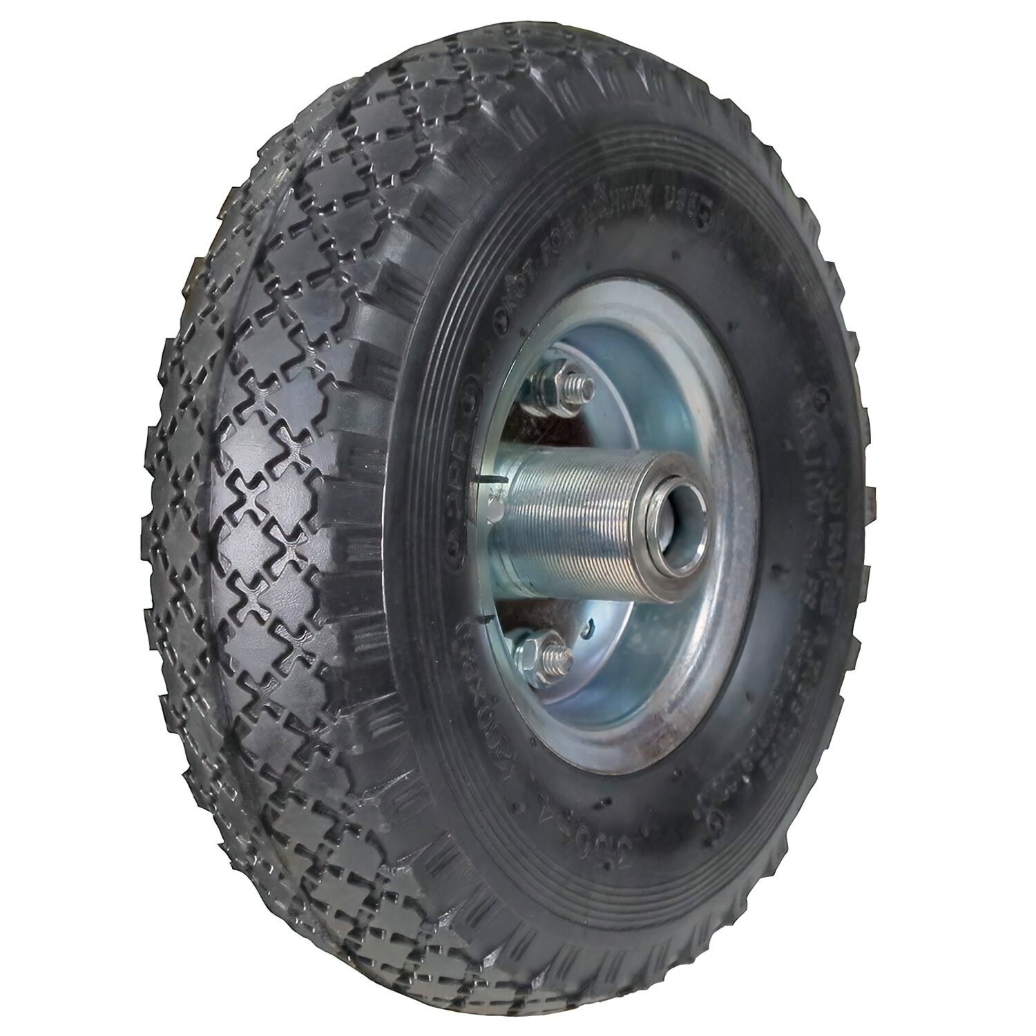Rueda Carretilla Sacos Neum�tica Llanta Galvanizada Eje Descentrado � 20 mm.