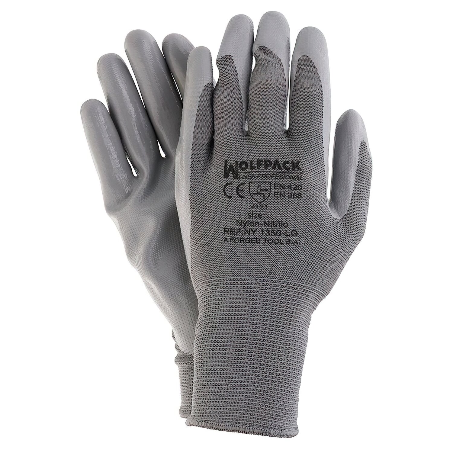 Guantes Nitrilo / Nylon Impregnado con Colgador 10" (Par)