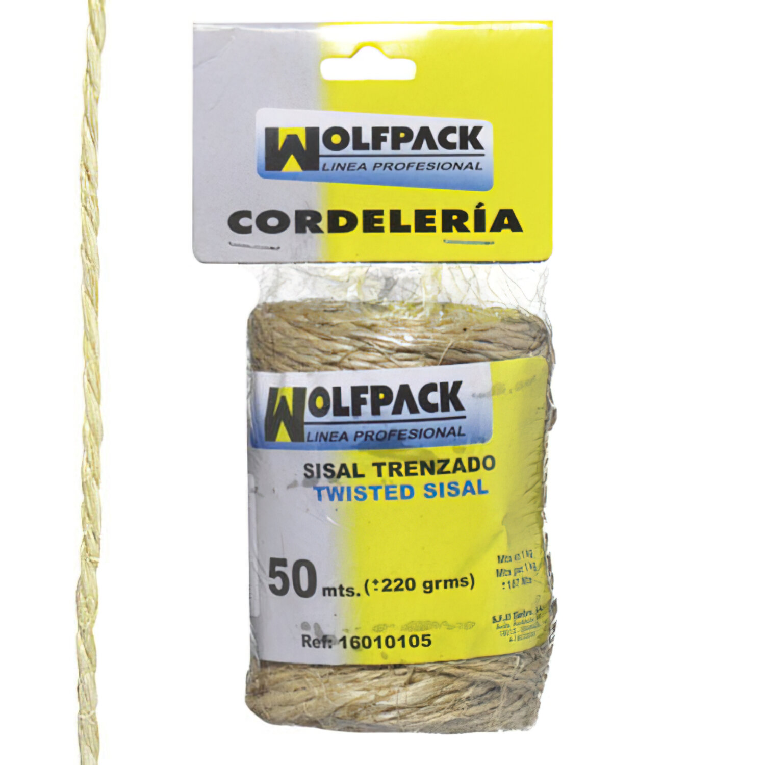 Cuerda Sisal N�1 2 Cabos (Bobina 220 gr. / 50 m.)