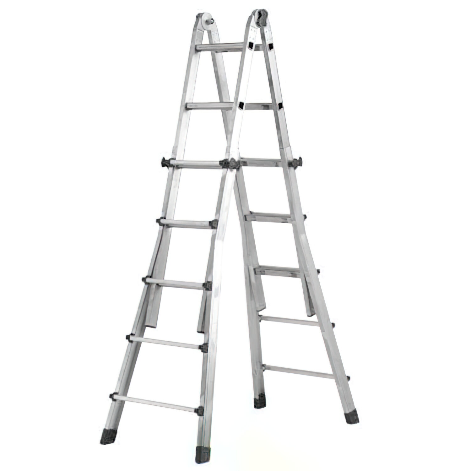 Escalera Telesc�pica Aluminio  4+4 Pelda�os Perfil 67 mm.