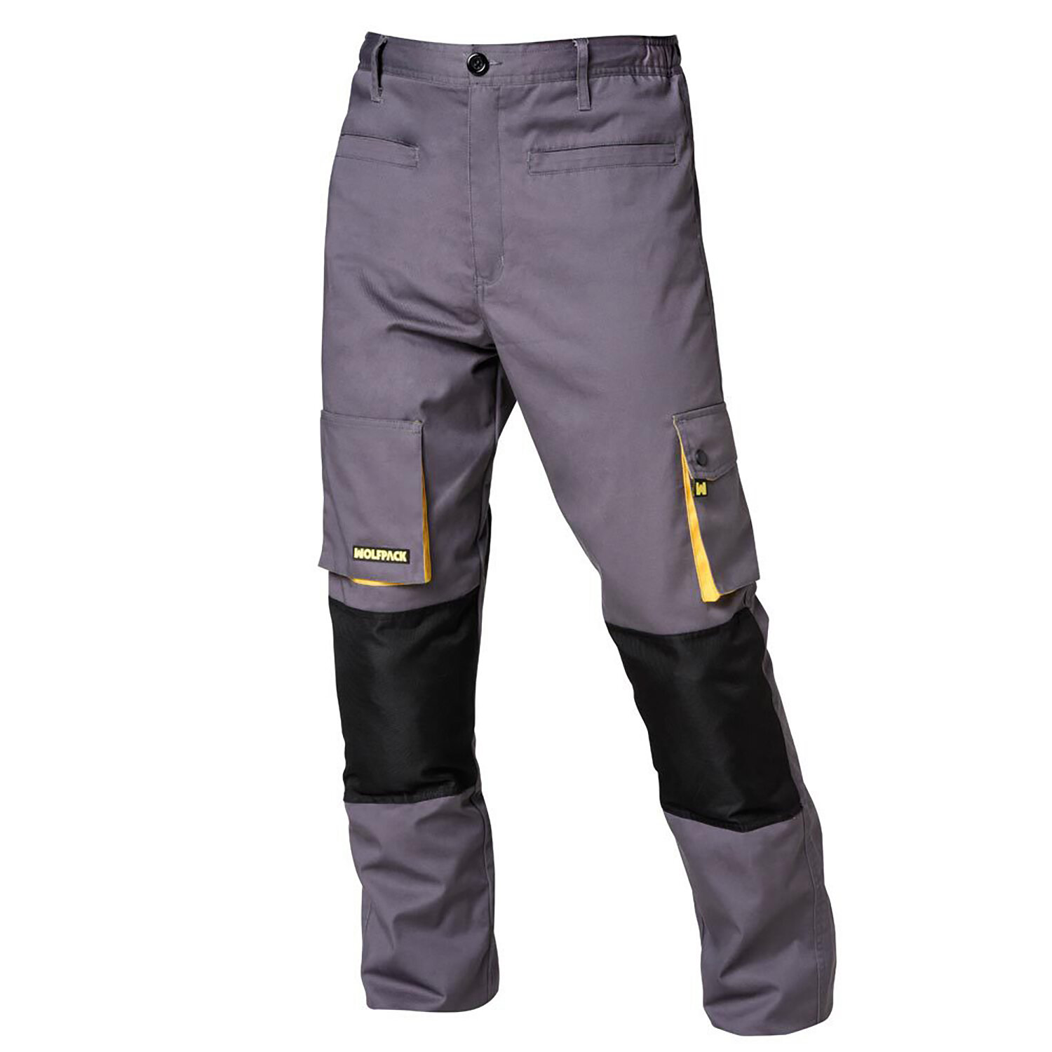 Pantalon de Trabajo Gris/Amarillo Largo Talla 54/56 XXL