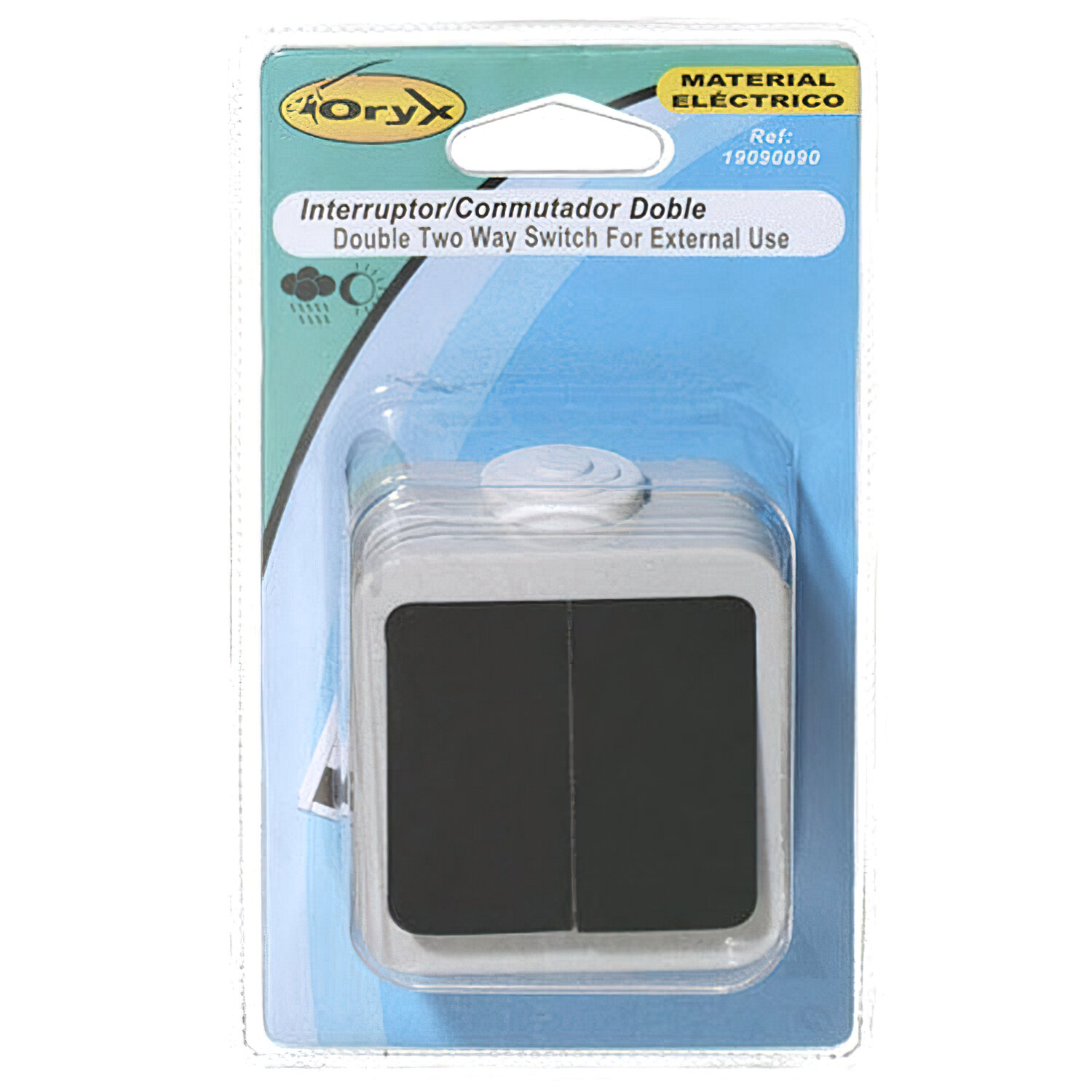 Interruptor / Conmutado Oryx  Doble con tapa gris