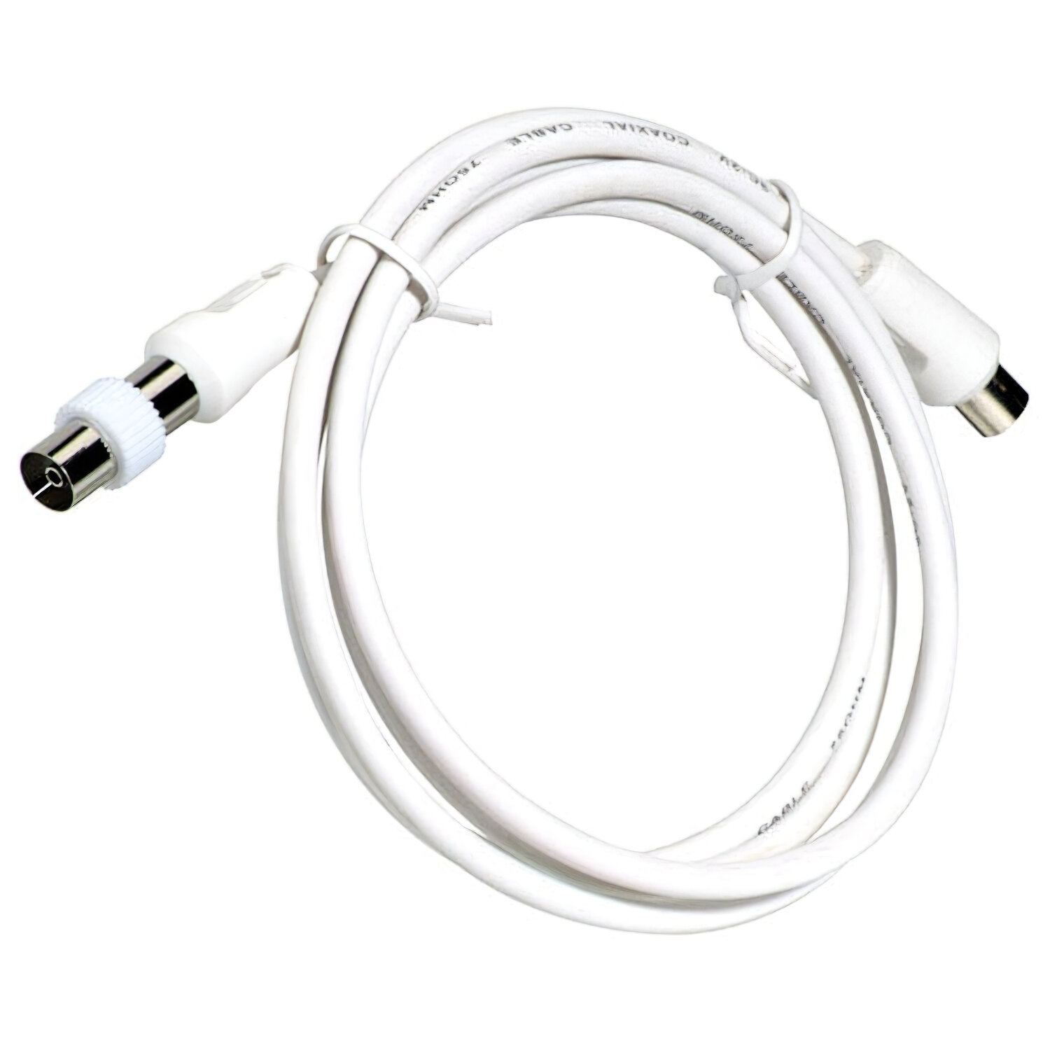 Prolongaci�nTV Video Macho-Macho 2 metros / � 9,5 mm. Con Adaptador Macho-Hembra Blanco