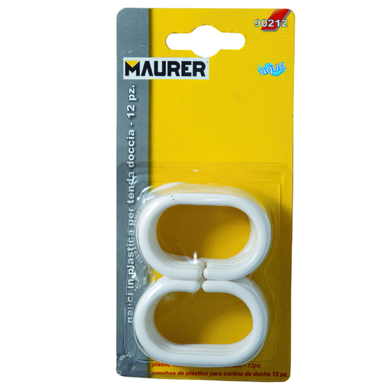 Juego Ganchos Plastico Cortina Ba�o (Blister 12 Piezas)