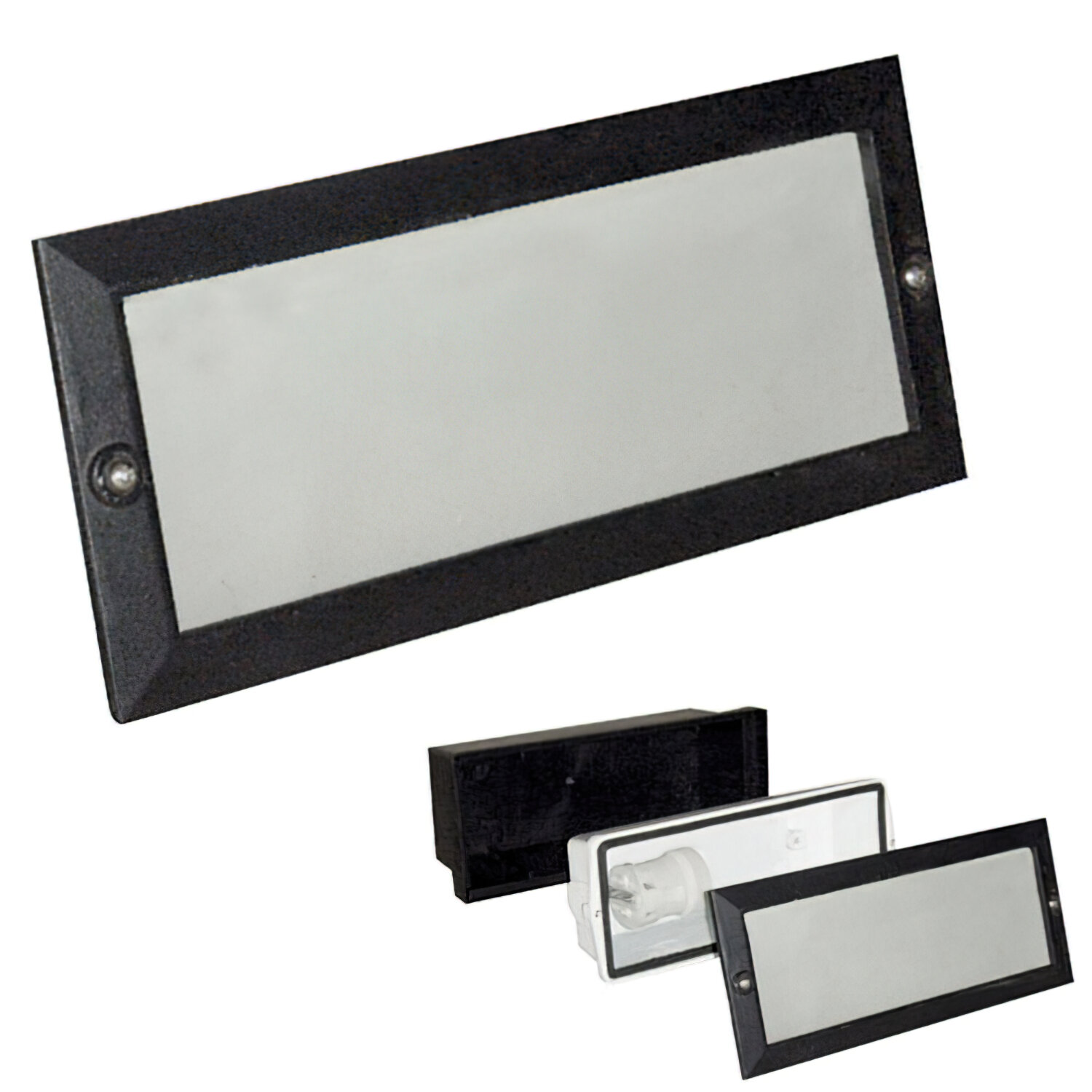 Plafon Empotrar Rectangular Negro