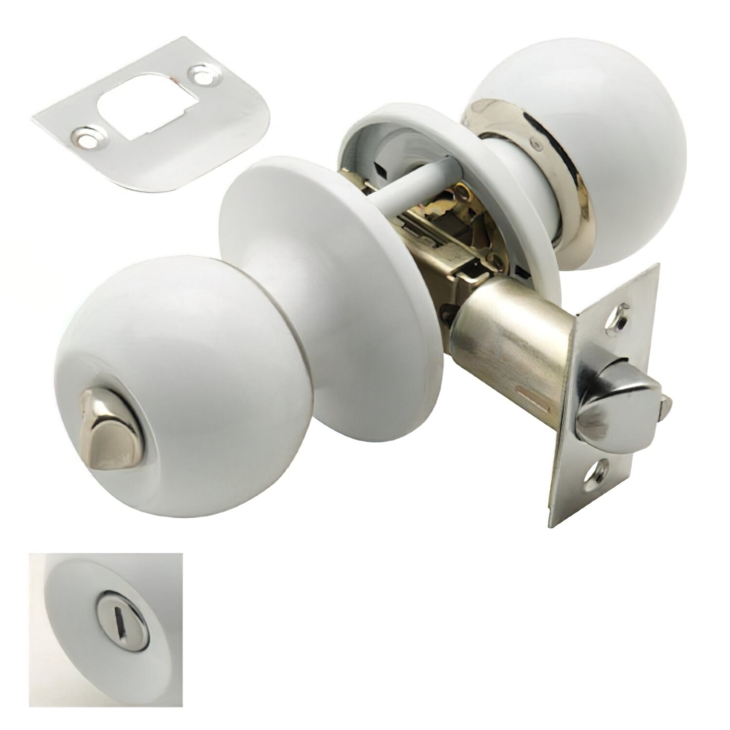 Pomo Puerta Wolfpack Con Condena Blanco Para Ba�o