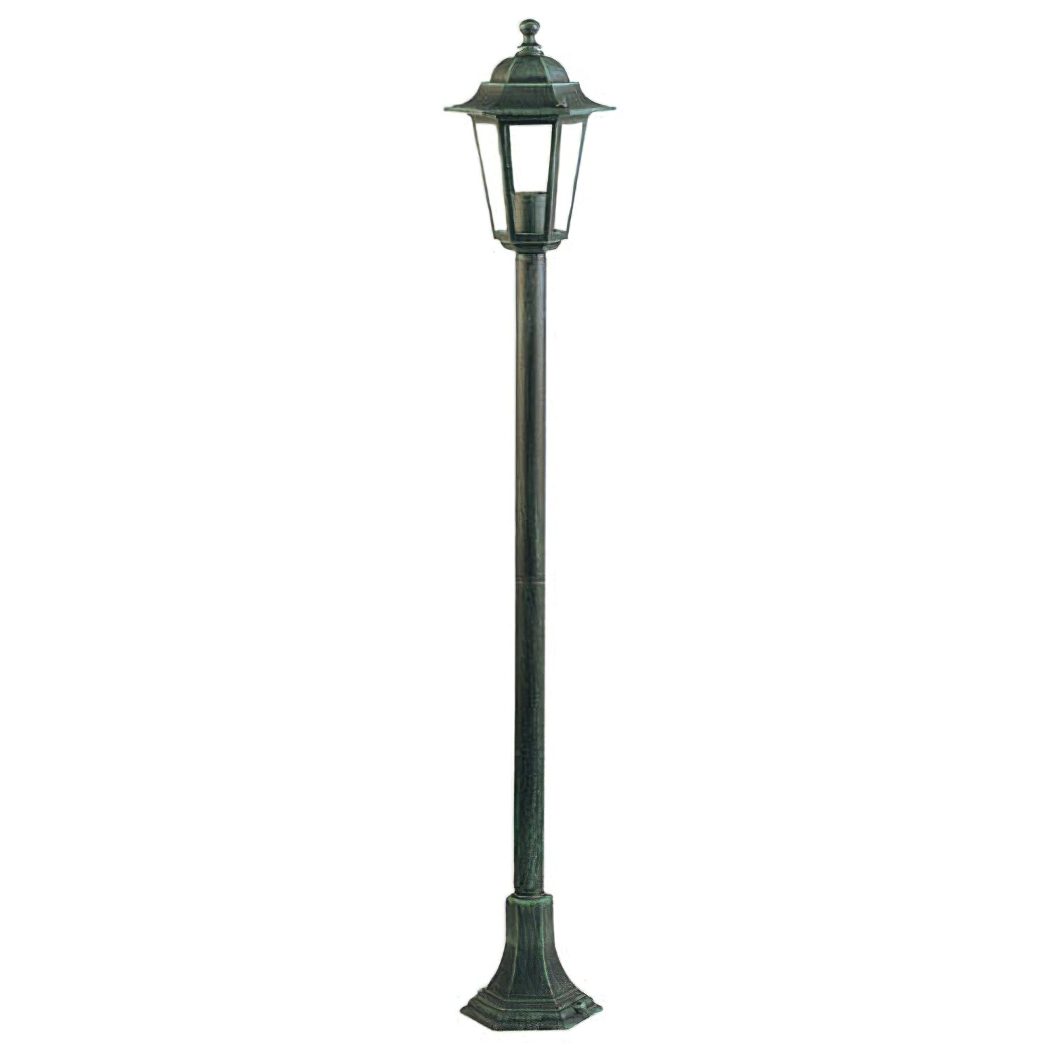 Farol Jard�n Hexagonal Verde Con columna