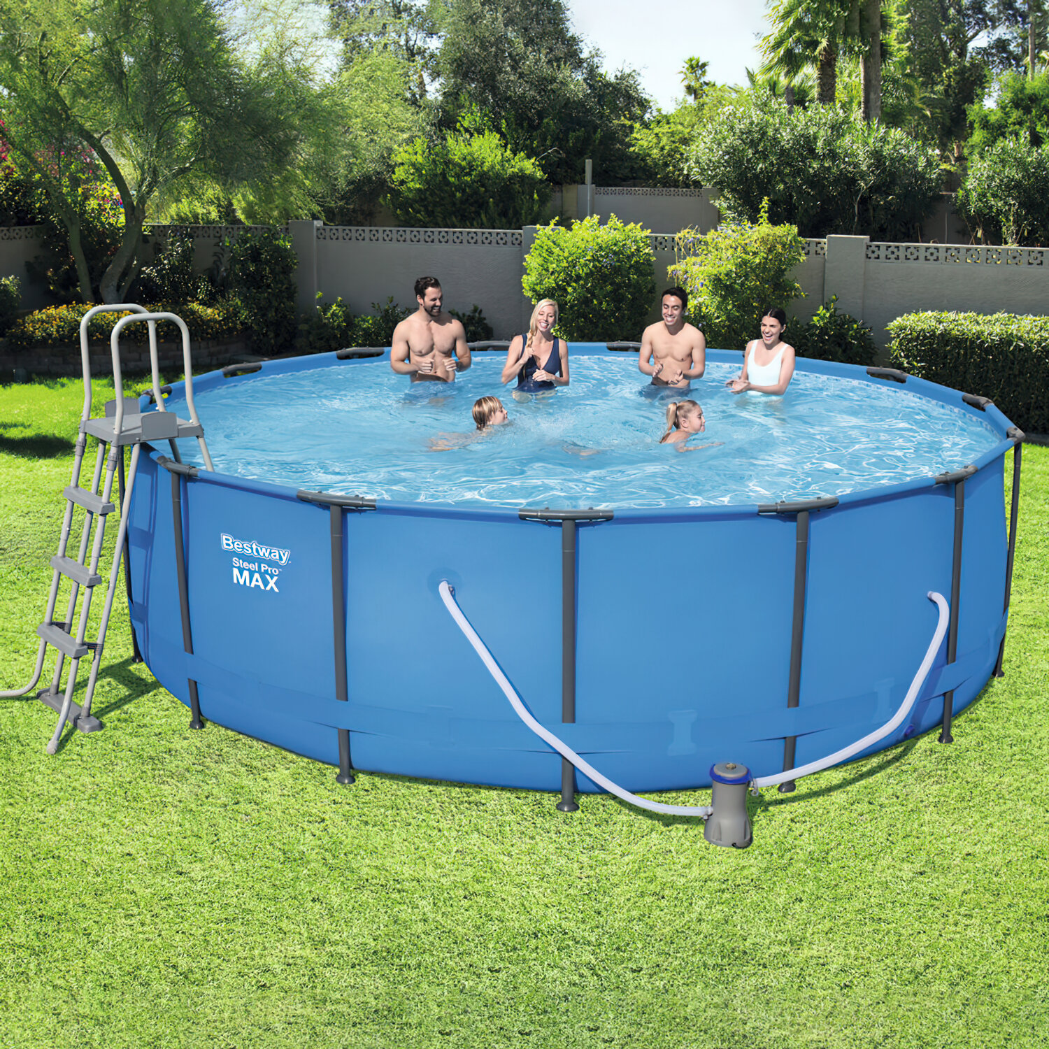 Piscina Redonda Con Depuradora Estructura Metalica �457x122 cm.