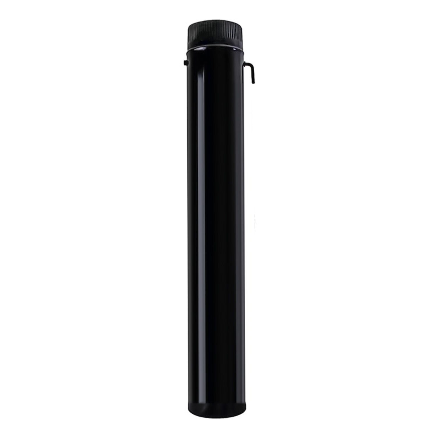 Tubo Estufa Acero Vitrificado Negro � 120 mm. Con Llave.