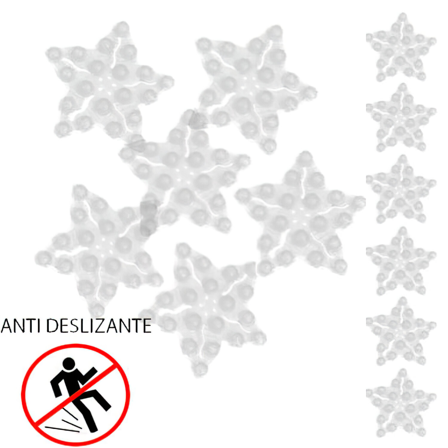 Alfombra Ba�o Antideslizante (6piezas)12x12 cm. Transparente